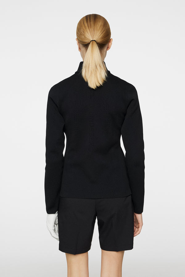 J.lindeberg Bell Tech Knit Zip Sweater Black