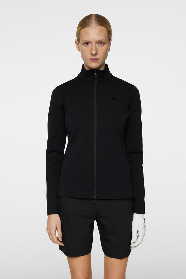 j.lindeberg Bell Tech Knit Zip Sweater Black