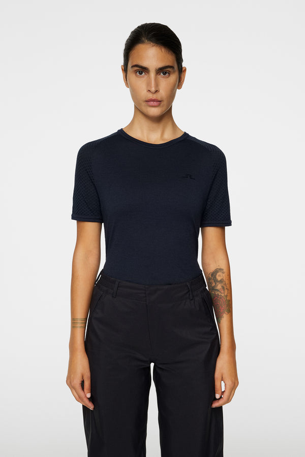 j.lindeberg Bella Wool T shirt JL Navy
