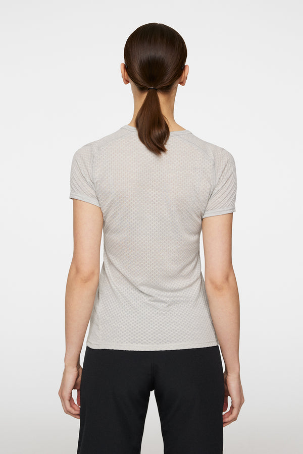 J.lindeberg Bella Wool T Shirt Light Grey Melange
