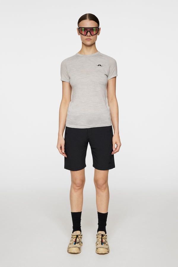 J.lindeberg Bella Wool T Shirt Light Grey Melange