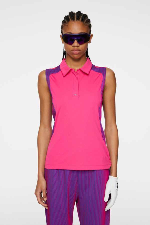 j.lindeberg Betsy Sleeveless Polo Pink Peacock