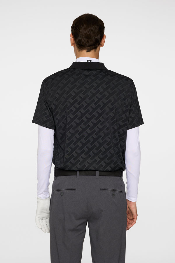 J.lindeberg Bison Jacquard Polo Black