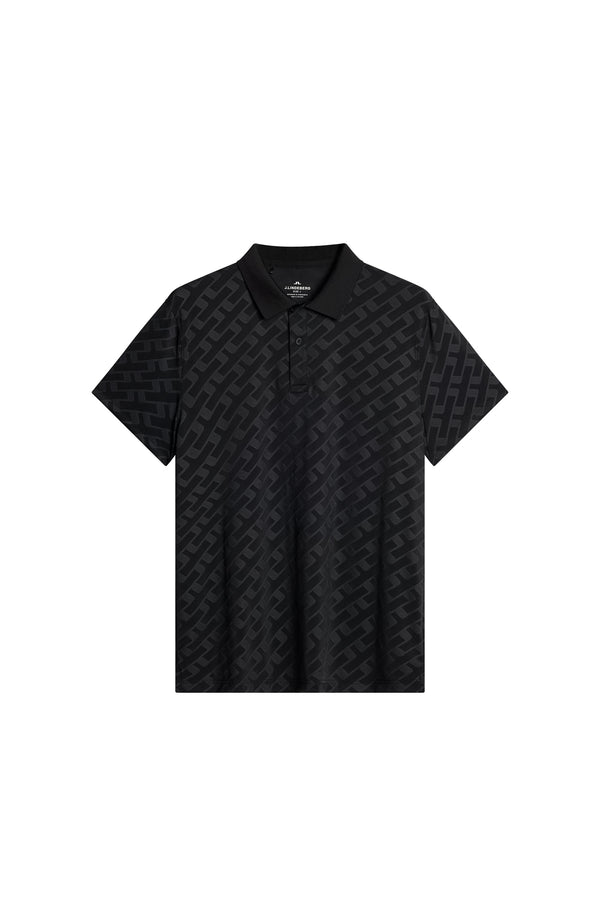 J.lindeberg Bison Jacquard Polo Black