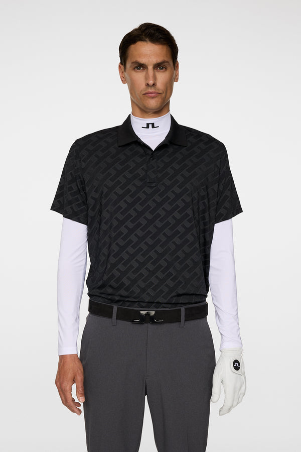 j.lindeberg Bison Jacquard Polo Black