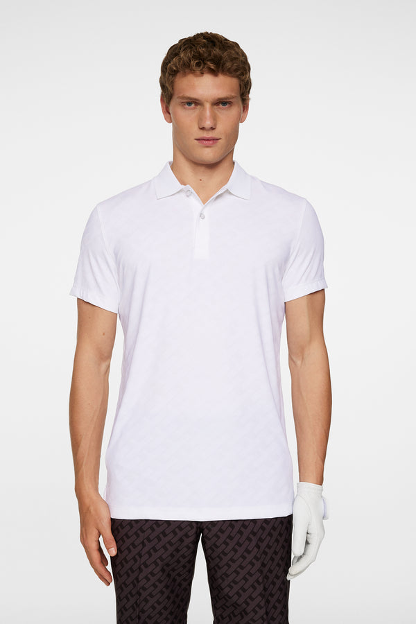 j.lindeberg Bison Jacquard Polo White