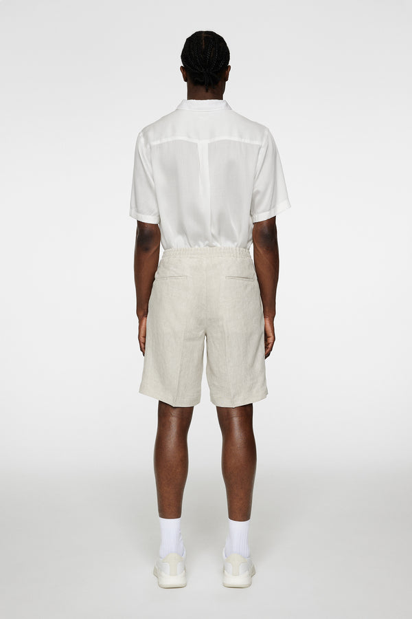 J.lindeberg Brady Drape Linen Shorts Moonbeam