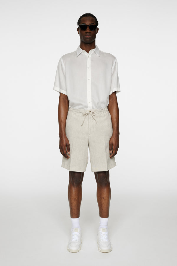 J.lindeberg Brady Drape Linen Shorts Moonbeam