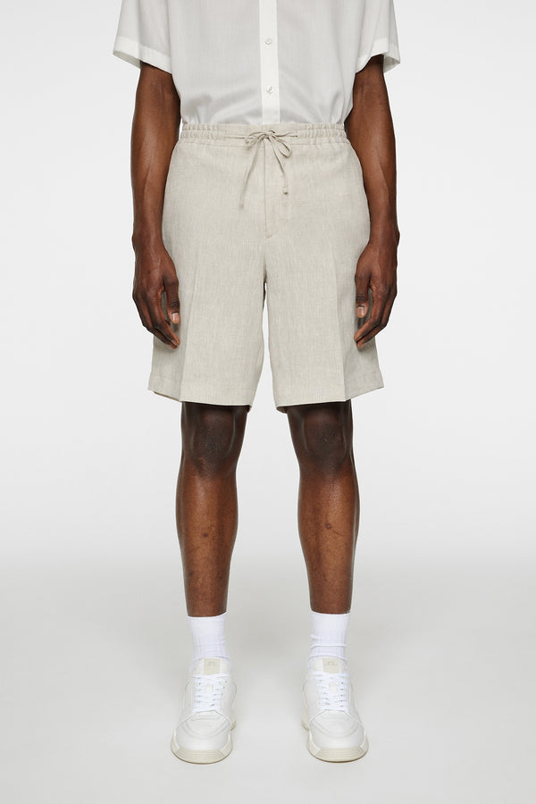 j.lindeberg Brady Drape Linen Shorts Moonbeam