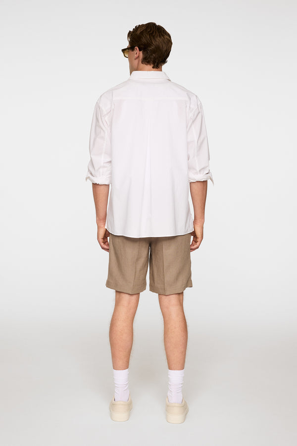 J.lindeberg Brady Drape Linen Shorts Sepia Tint