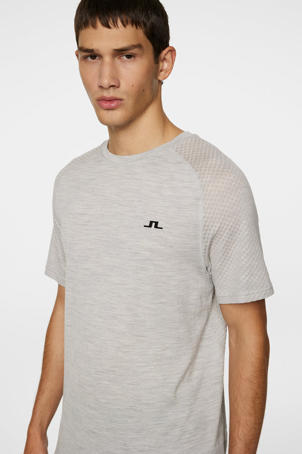 J.lindeberg Brent Wool T Shirt Light Grey Melange