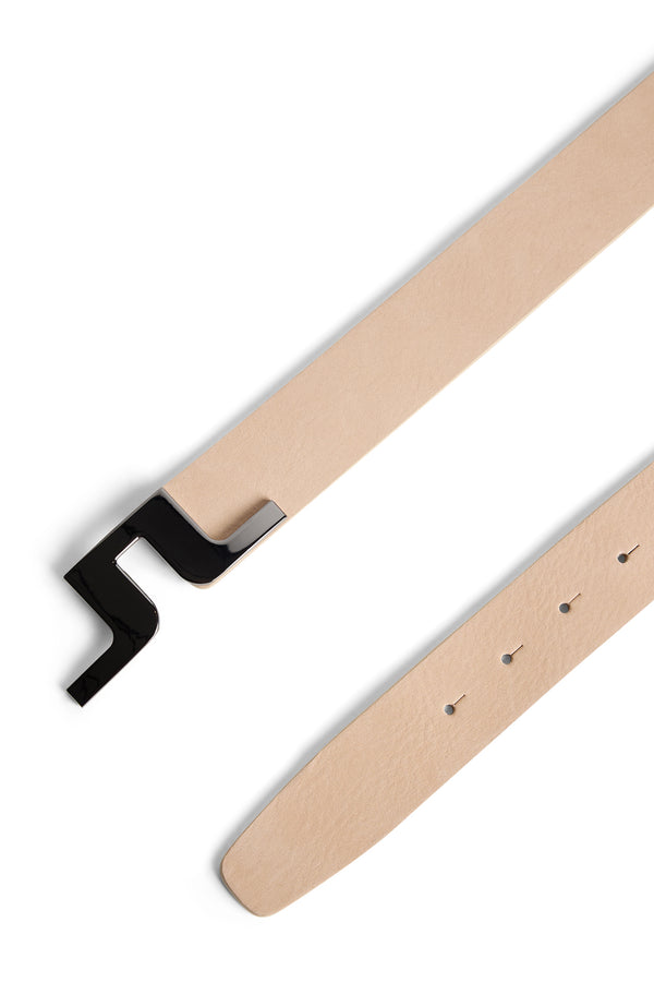 J.lindeberg Bridger Nubuck Leather Belt Moonbeam