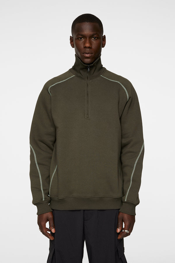 j.lindeberg Canter Quarter Zip Sweat Forest Green
