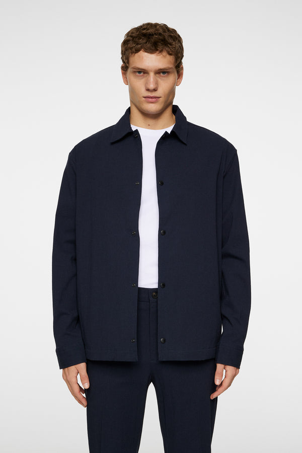 j.lindeberg Celian Seersucker Overshirt JL Navy