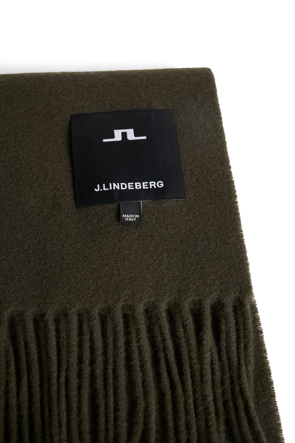 J.lindeberg Champ Solid Wool Scarf Forest Green