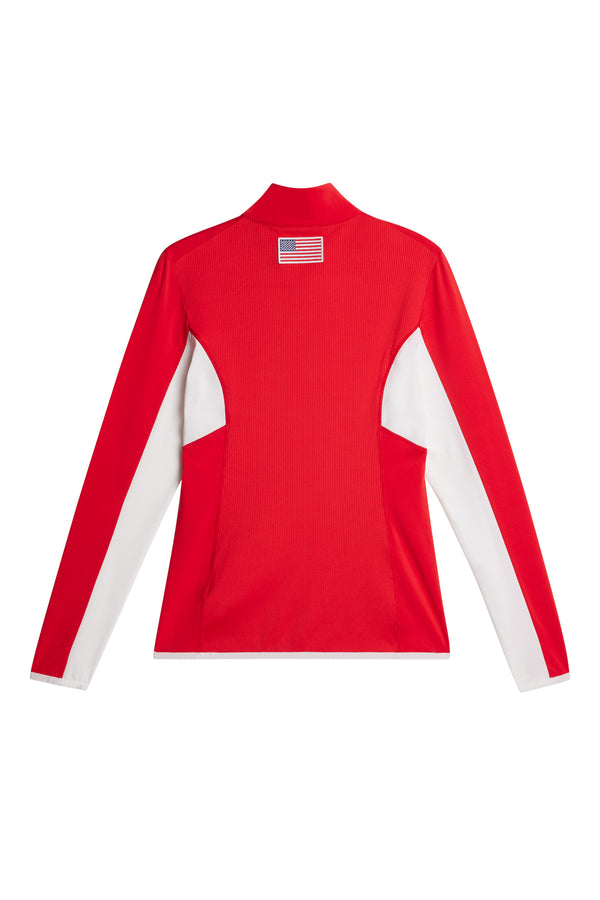 J.lindeberg Charlene Half Zip Flame Scarlet