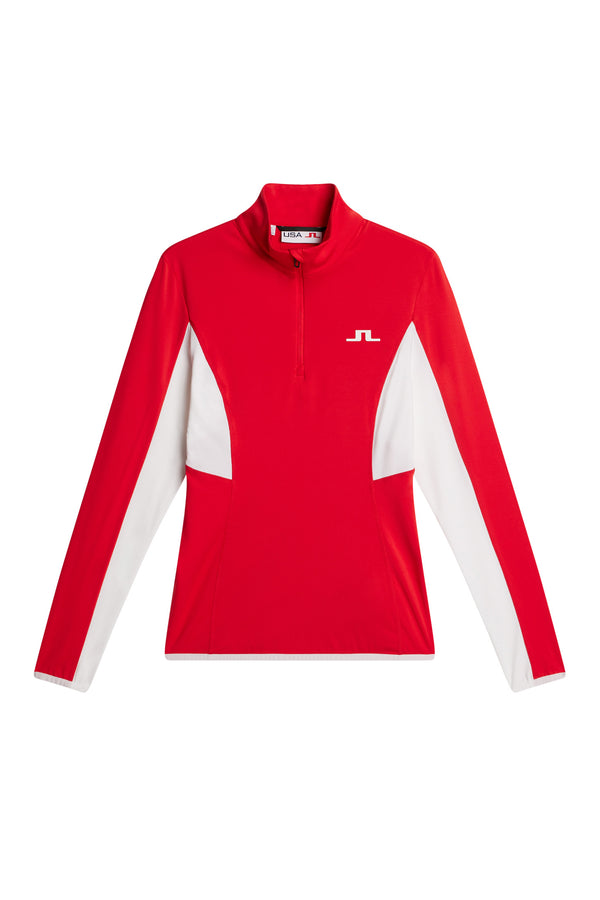 J.lindeberg Charlene Half Zip Flame Scarlet
