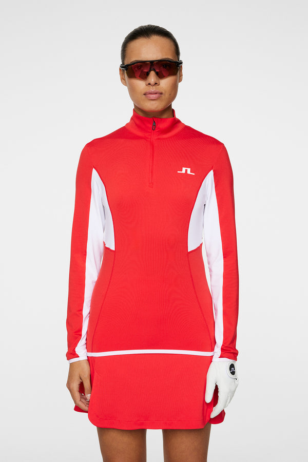 j.lindeberg Charlene Half Zip Flame Scarlet