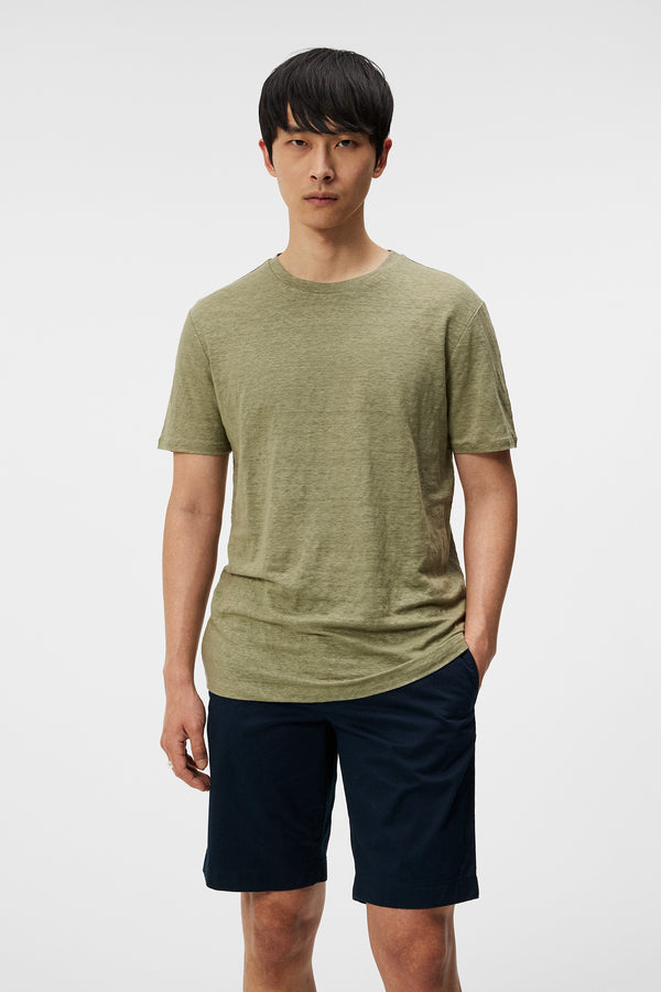 j.lindeberg Coma Linen Tee Oil Green
