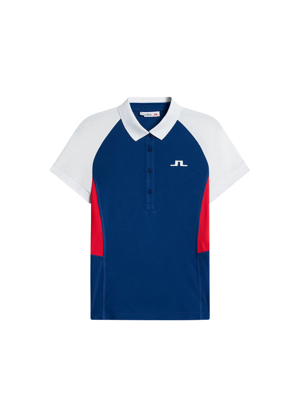 J.lindeberg Coralie Colorblock Polo Estate Blue