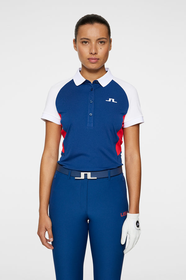 j.lindeberg Coralie Colorblock Polo Estate Blue