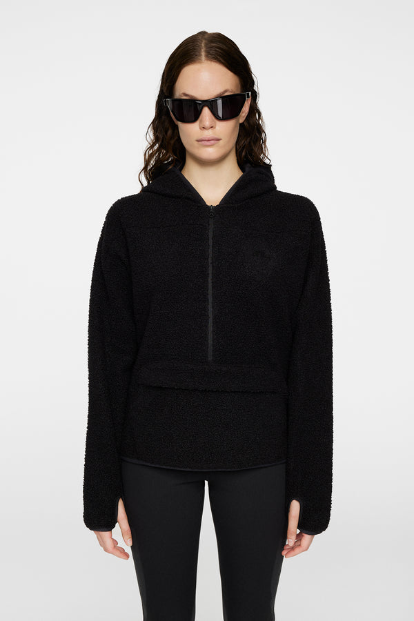 j.lindeberg Delise Pile Hoodie Black