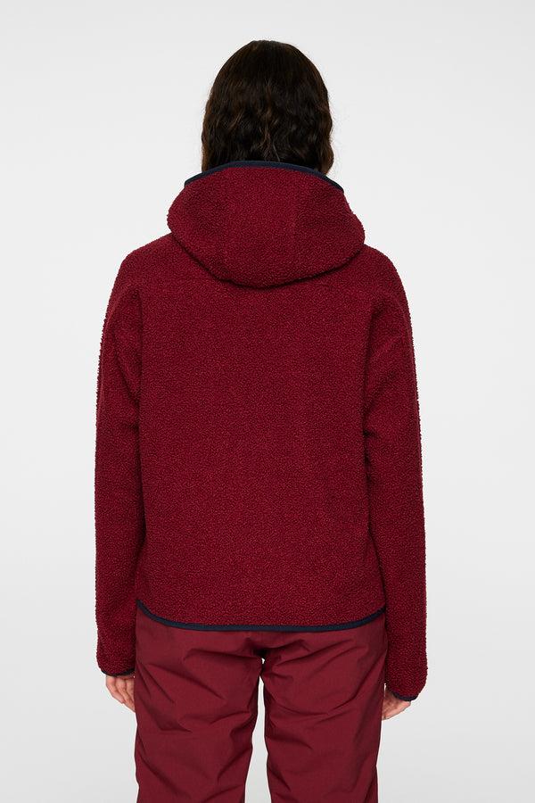 J.lindeberg Delise Pile Hoodie Cabernet