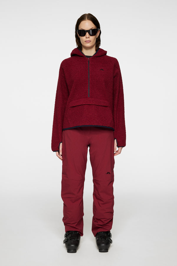 J.lindeberg Delise Pile Hoodie Cabernet
