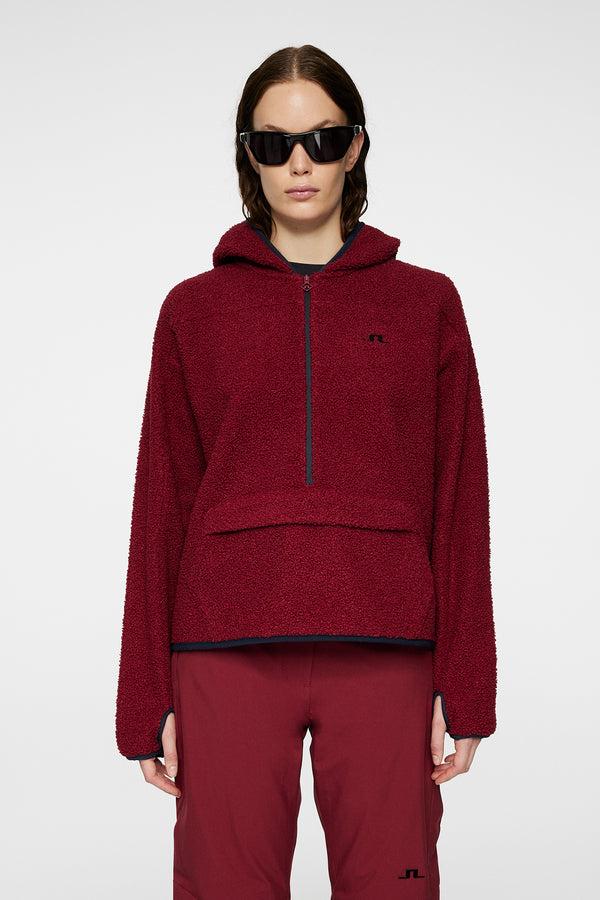 j.lindeberg Delise Pile Hoodie Cabernet