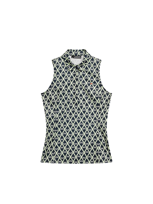 J.lindeberg Dena Print Sleeveless Top Geo JL Navy