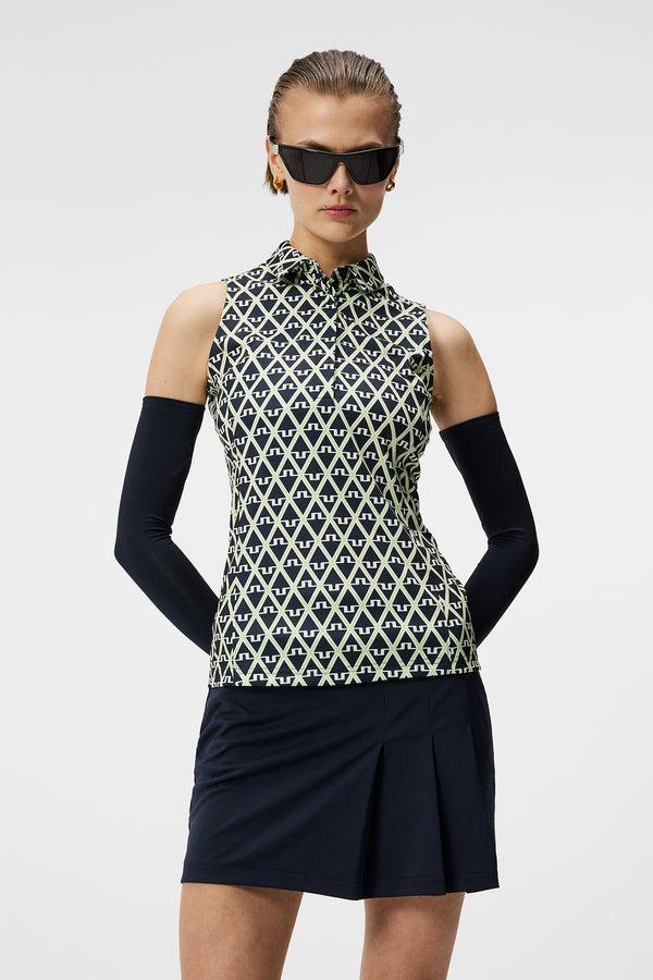 j.lindeberg Dena Print Sleeveless Top Geo JL Navy