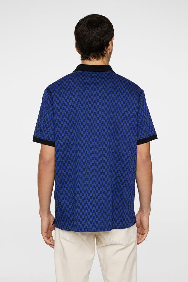 J.lindeberg Devon Jacquard Polo Bridge Stack Blue