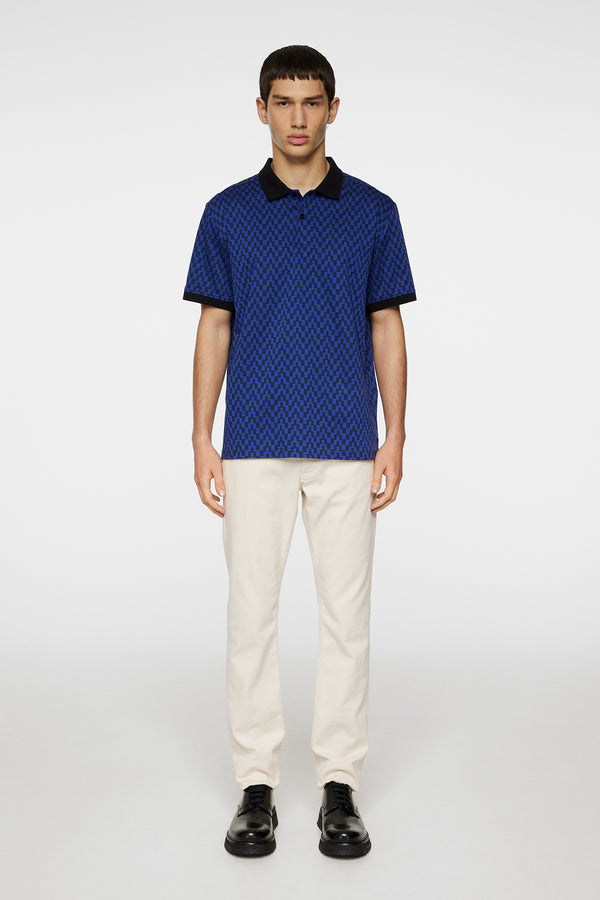 J.lindeberg Devon Jacquard Polo Bridge Stack Blue