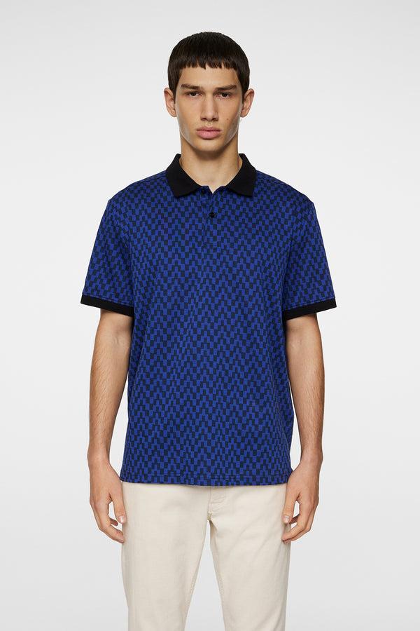 j.lindeberg Devon Jacquard Polo Bridge Stack Blue