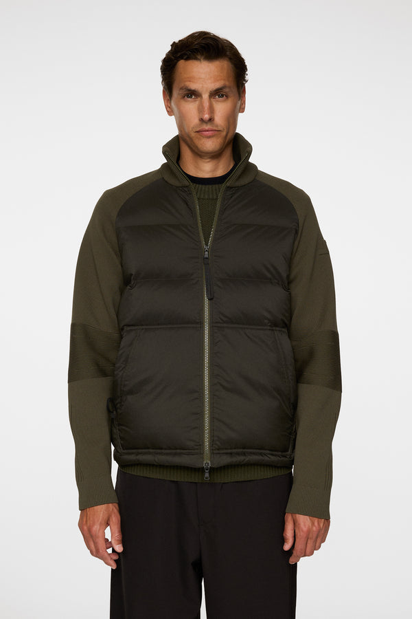 j.lindeberg Dome Knit Hybrid Jacket Forest Green