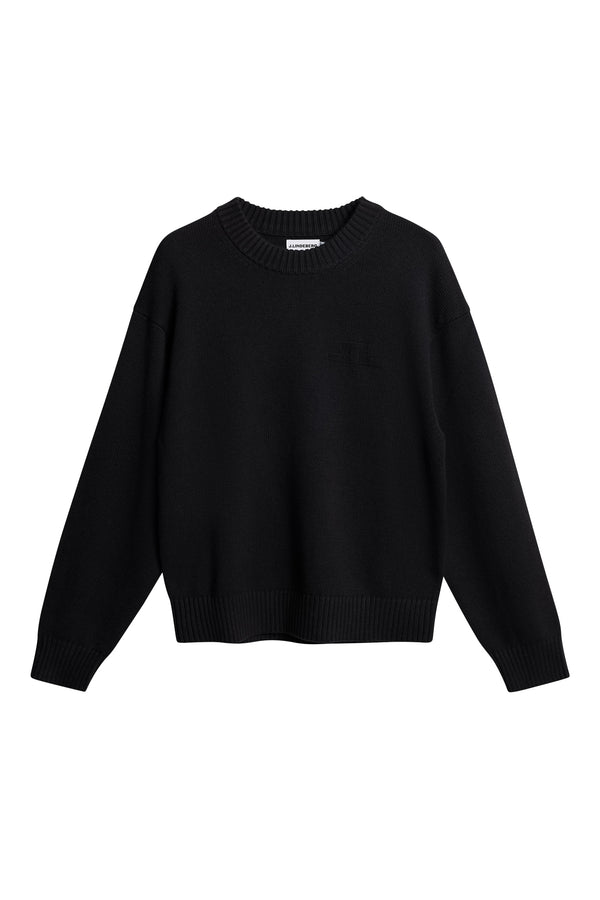 J.lindeberg Eddy Cotton Wool Crew Neck Black