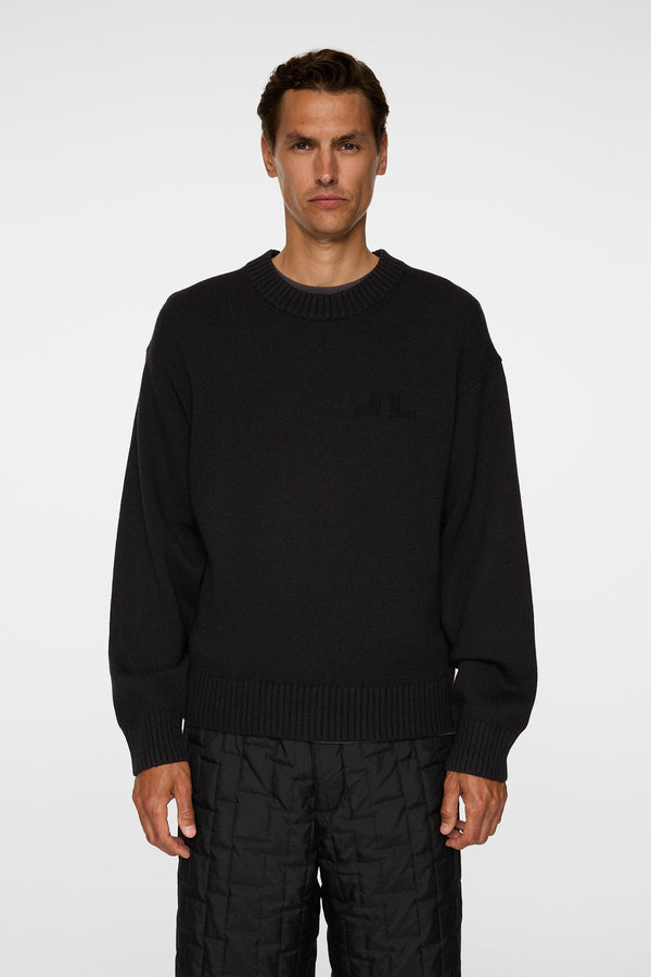 j.lindeberg Eddy Cotton Wool Crew Neck Black
