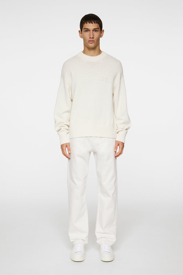 J.lindeberg Eddy Cotton Wool Crew Neck White