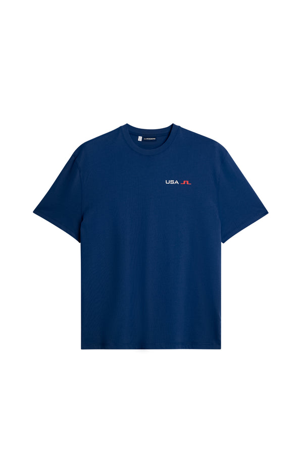 J.lindeberg Elie Unisex T Shirt Estate Blue