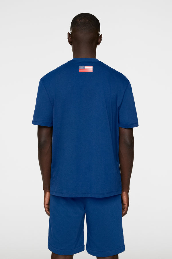 J.lindeberg Elie Unisex T Shirt Estate Blue