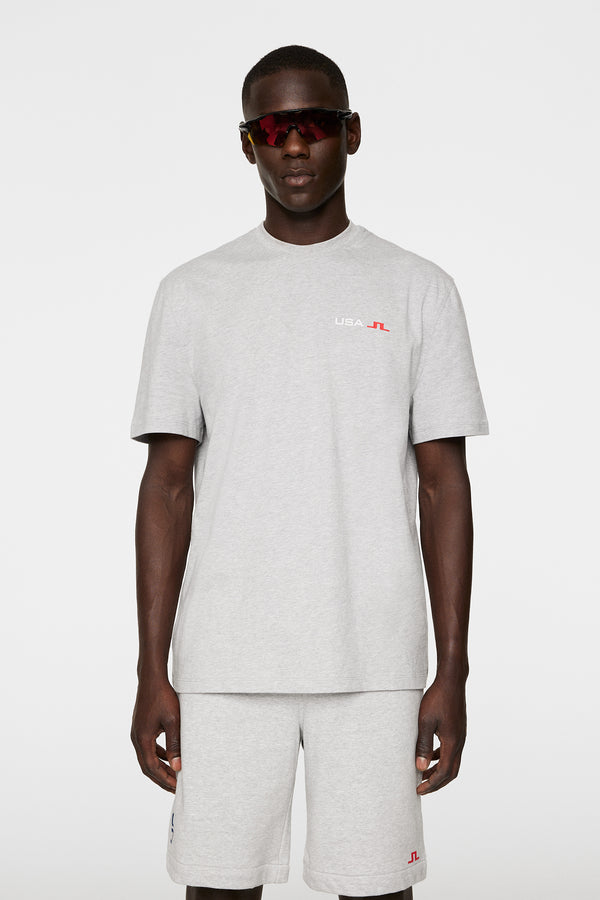 j.lindeberg Elie Unisex T Shirt Light Grey Melange