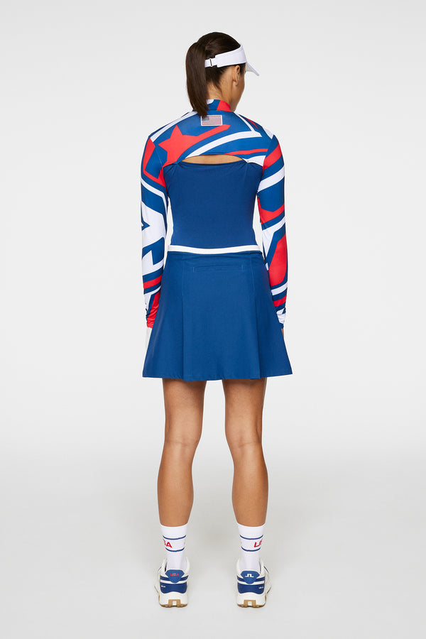 J.lindeberg Elle Pleated Skirt Estate Blue