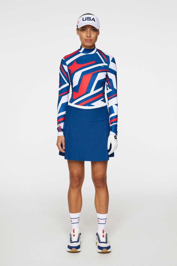 J.lindeberg Elle Pleated Skirt Estate Blue