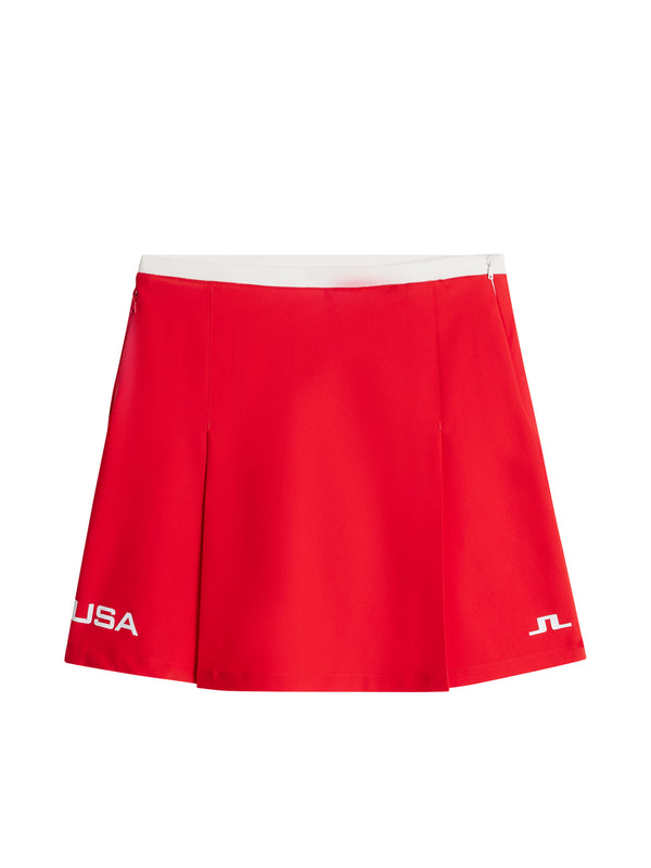 J.lindeberg Elle Pleated Skirt Flame Scarlet