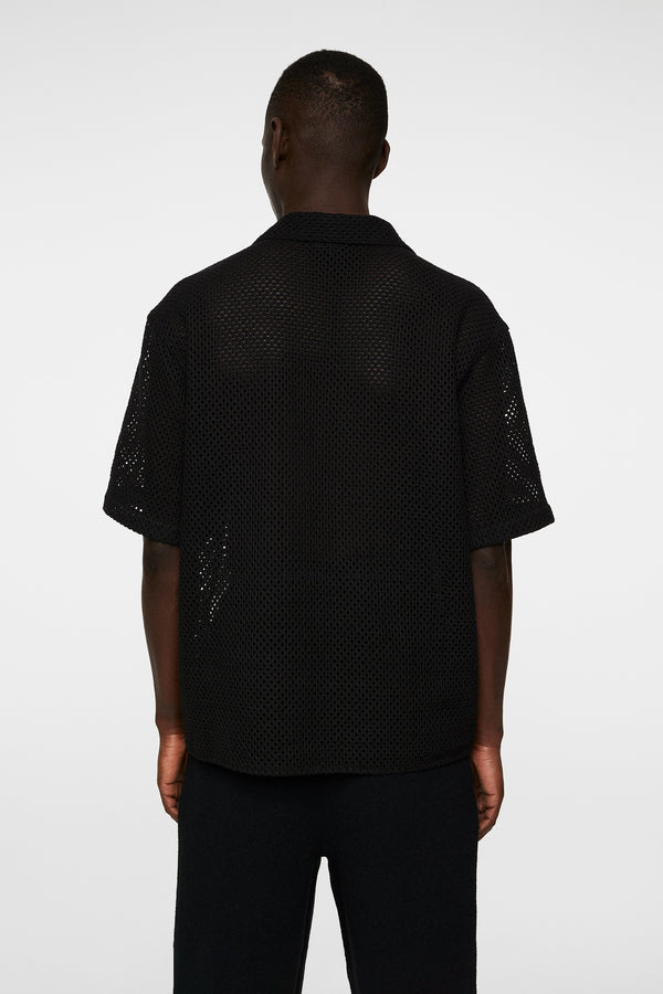 J.lindeberg Ellis Crochet Shirt Black