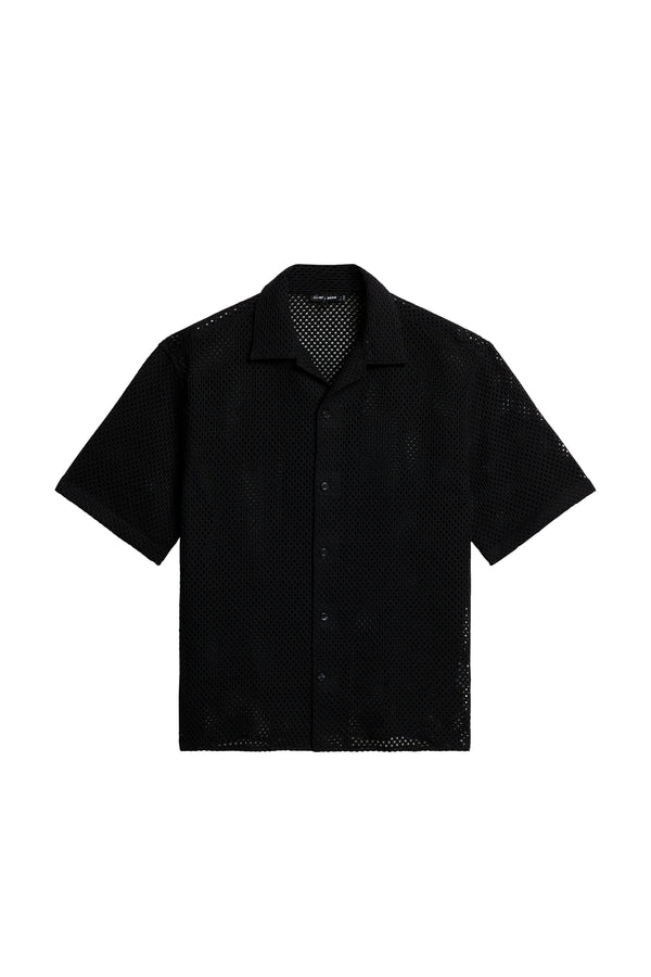 J.lindeberg Ellis Crochet Shirt Black