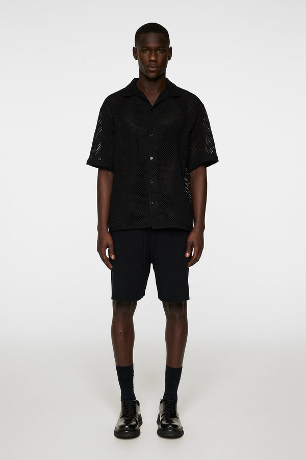 J.lindeberg Ellis Crochet Shirt Black