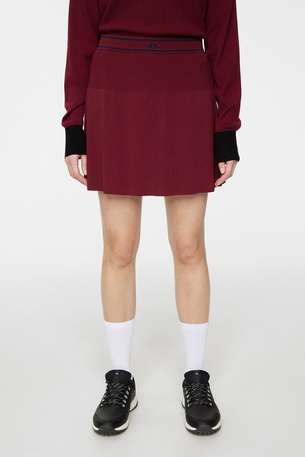 j.lindeberg Emma Knitted Skirt Cabernet