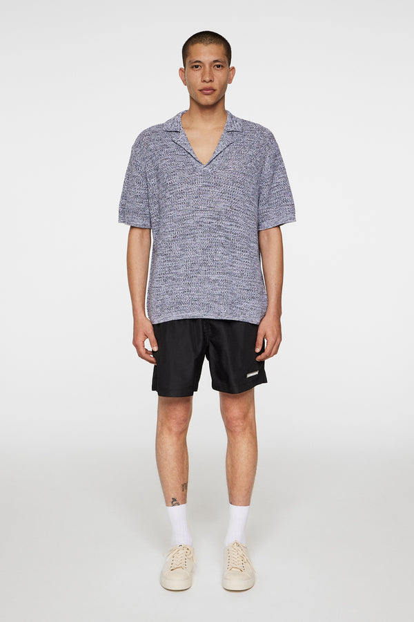 J.lindeberg Ethan Open Collar Knit Polo Ombre Blue