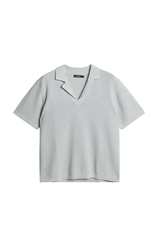 J.lindeberg Ethan Open Collar Knit Polo Winter Sky
